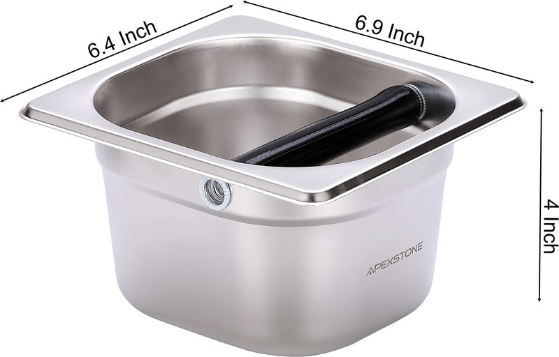 Apexstone Coffee Knock Box Stainless Steel, Apexstone Espresso Knock Box Stainless Steel, Knock Box for Espresso Coffee Grounds, Knock Box Small - Image 2